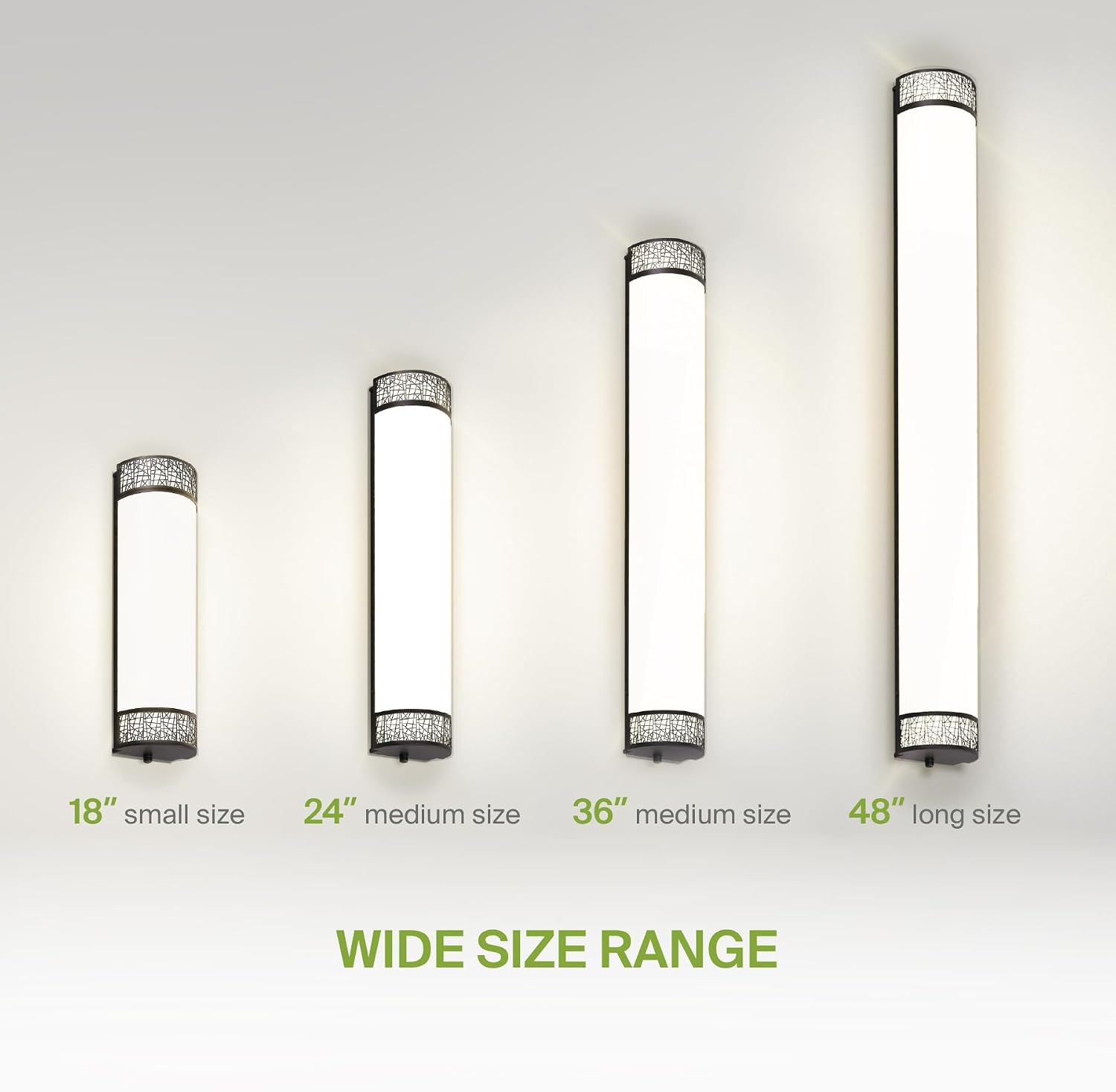 ASD 18 Inch LED Bathroom Vanity Light, 5CCT 2700K-5000K 20W, Dimmable Bathroom Light Fixtures, Modern Vanity Lights for Bathroom Lighting Fixtures Over Mirror, Wall Light Bar, Black, ETL, 4 Pack