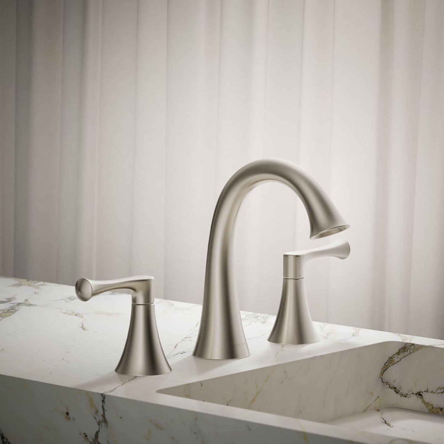 Kohler 35953-4K-BN Buckley™ Widespread Bathroom Sink Faucet, 1.0 gpm, Vibrant Brushed Nickel