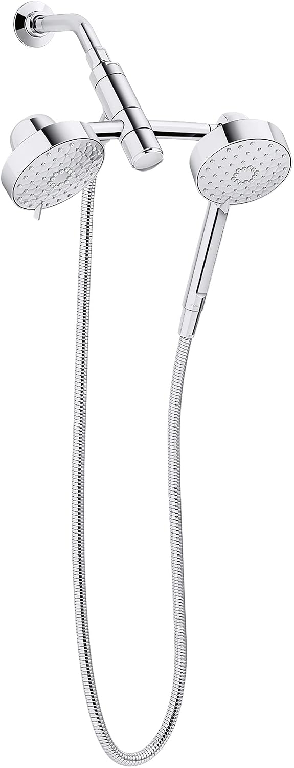 KOHLER K-23218-CP Awaken 2-in-1 Multifunction Shower Combo Kit, Durable Materials, Versatile Spray, Polished Chrome