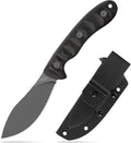 FINTISO Nazar Fixed Blade Knife with Kydex Sheath, 4.24' 14C28N Blade Black G10 Handles, Titanium-coated, Full Tang Design, Lanyard, for Men Outdoor Activities, Camping, Hiking, EDC Carry.