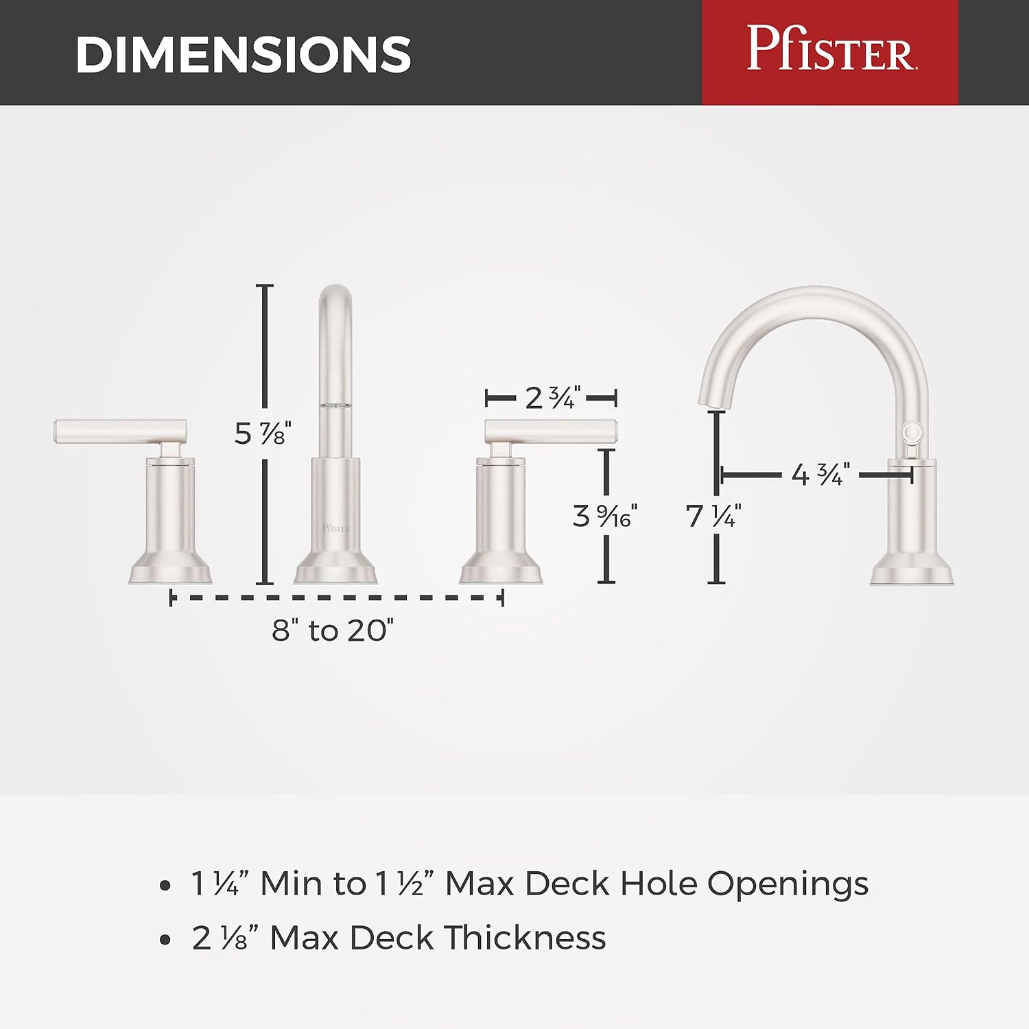 Pfister Capistrano Bathroom Sink Faucet, 8-Inch Widespread, 2-Handle, 3-Hole, NSF Certified, Spot Defense Brushed Nickel Finish, LF049CSOGS | (Pack of 3)