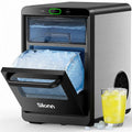 Silonn Nugget Ice Maker Countertop - 44lbs/24h Crushed/Pebble Ice Machine, Front Pull-Out Water Tank & Removable Basket, Stainless Steel Finish for Home Kitchen