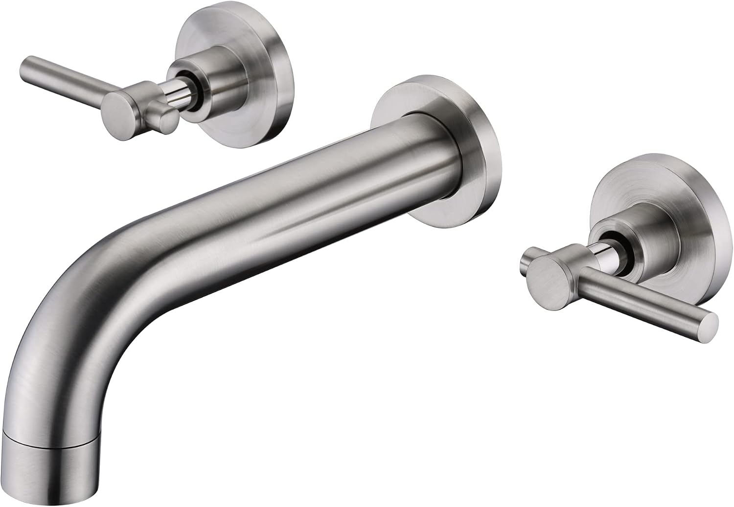SUMERAIN Wall Mount Tub Faucet Brushed Nickel 3 Hole Bathtub Filler Faucet with Rough in Valve