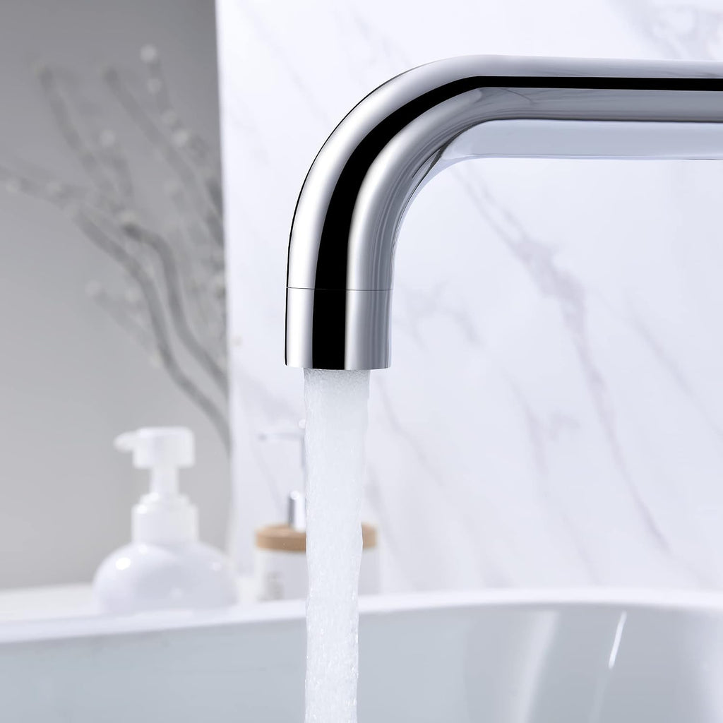 SUMERAIN Wall Mount Bathtub Faucet 3 Hole Tub Filler Faucet with Valve, Chrome Finish