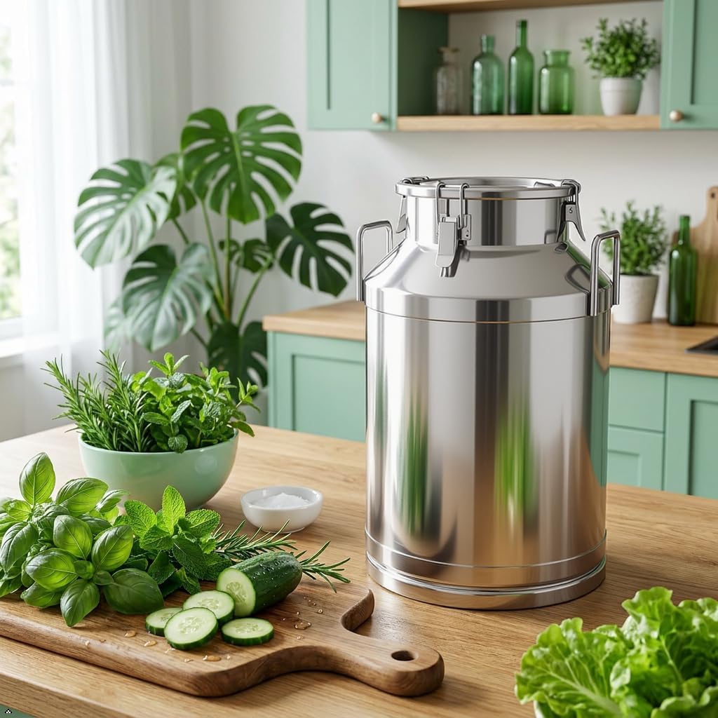 16 Gallon Stainless Steel Milk Can 60L Milk Jug | Food-grade Stainless Steel Container, Milk Bucket, Water Jug, Silicone Sealed Lid, Heavy Duty