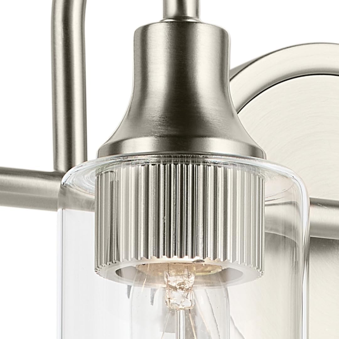Kichler Kavi 4-Light Bathroom Vanity Light Fixture 31.5' Modern Chrome Finish with Clear Glass Over Mirror, Damp Rated for Powder Room and Bath (31.5' W x 10' H), 55212CH