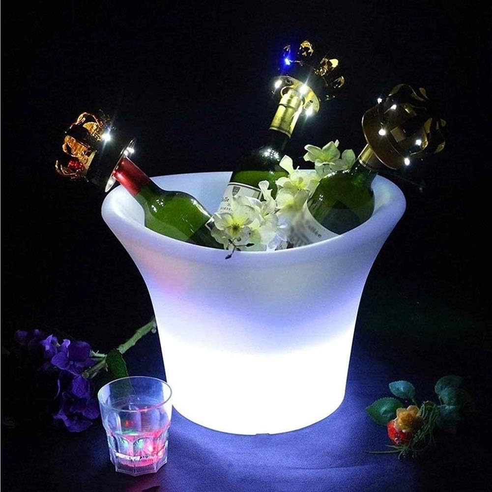 Ice Bucket,Led Ice Bucket, Beverage Tubs and Buckets for Parties, Wine Tub Chiller, Party Drink Chiller for Champagne, Wine, and Beer/White/36 * 27Cm