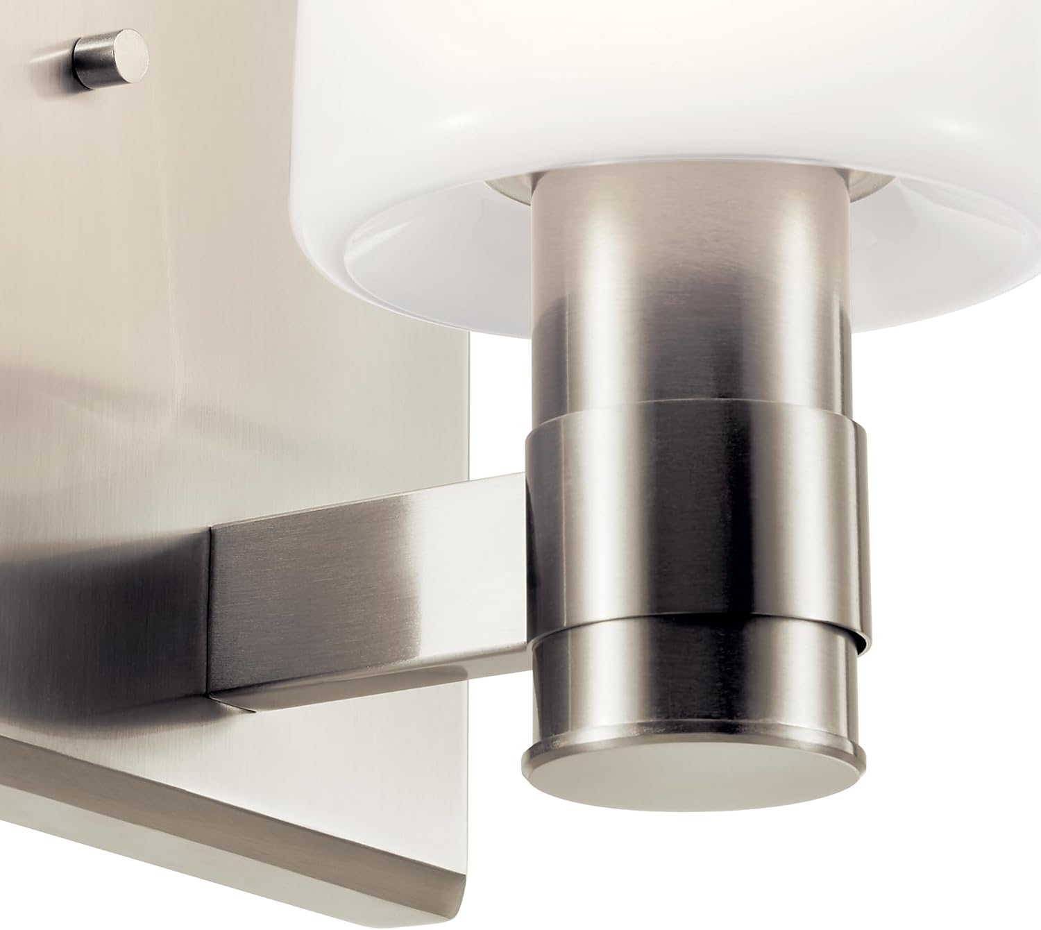 Kichler Adani 1-Light Wall Sconce, Modern Light with Opal Glass in Brushed Nickel, for Bathroom, Powder Room, Kitchen, Bedroom, or Hallway (8.5' x 5'), 55174NI