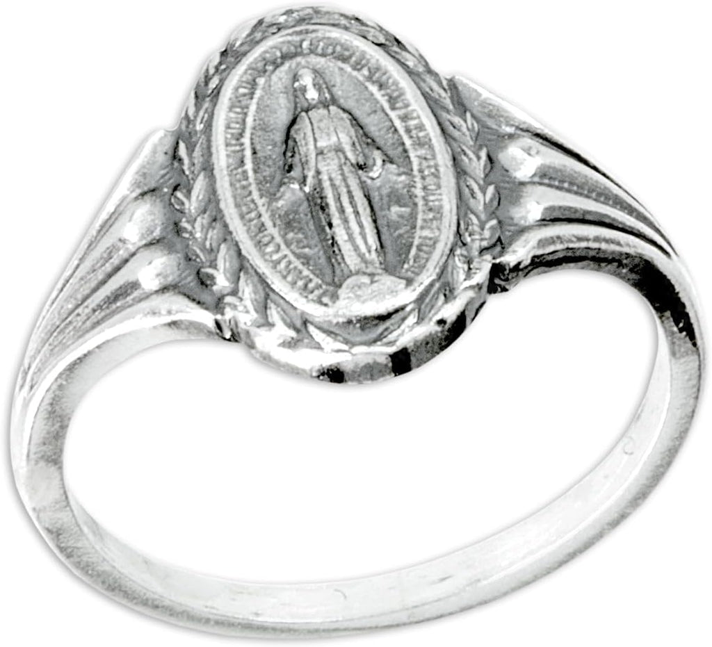 Extel Miraculous Medal Sterling Silver Ring, Size 7