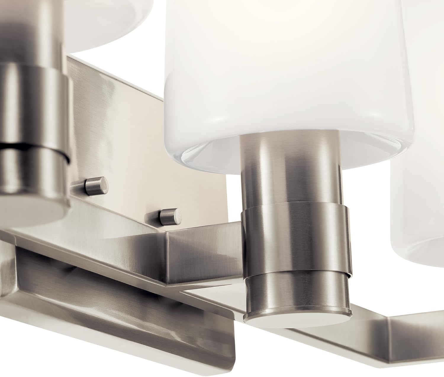 Kichler Adani 3-Light Vanity Light Fixture, Modern Bathroom Vanity Light with Opal Glass in Brushed Nickel for Bathroom or Powder Room Wall Mount (8.25' x 24'), 55176NI
