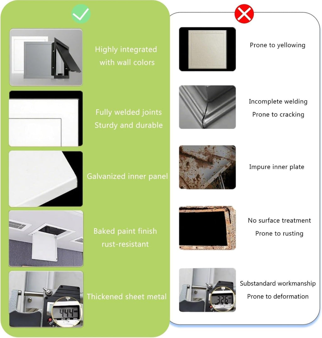 Air Vent Grille Cover Removable Louvered Vent Access Panel with Mesh Cover, White Service Door Loft Hatch for Wiring Drywall(350x350mm(14x14in))