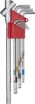 BONDHUS BLX9MBB No.39099 High Torque, Hex Ball Point, L-Wrench Set with Handle, Special Chrome Plating, Set of 9 (0.06, 0.11, 0.06, 0.4 inches (1.5, 2, 2.5, 3, 4, 5, 6, 8, 10 mm)