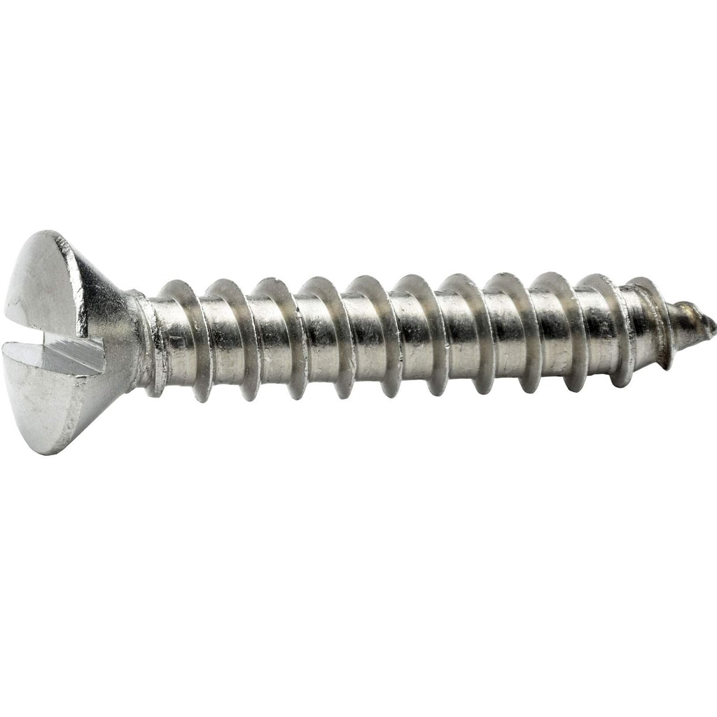 #10 x 1' - Oval Head Sheet Metal Screws Stainless Steel Slotted Drive 500 Pcs self Tapping Screws Metal B2B