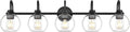 Bathroom Light Fixtures, 5-Light Matte Black Vanity Lights with Globe Clear Glass, 35 Inch Modern Vanity Lighting Fixtures Over Mirror, AD-22280-5W-BK