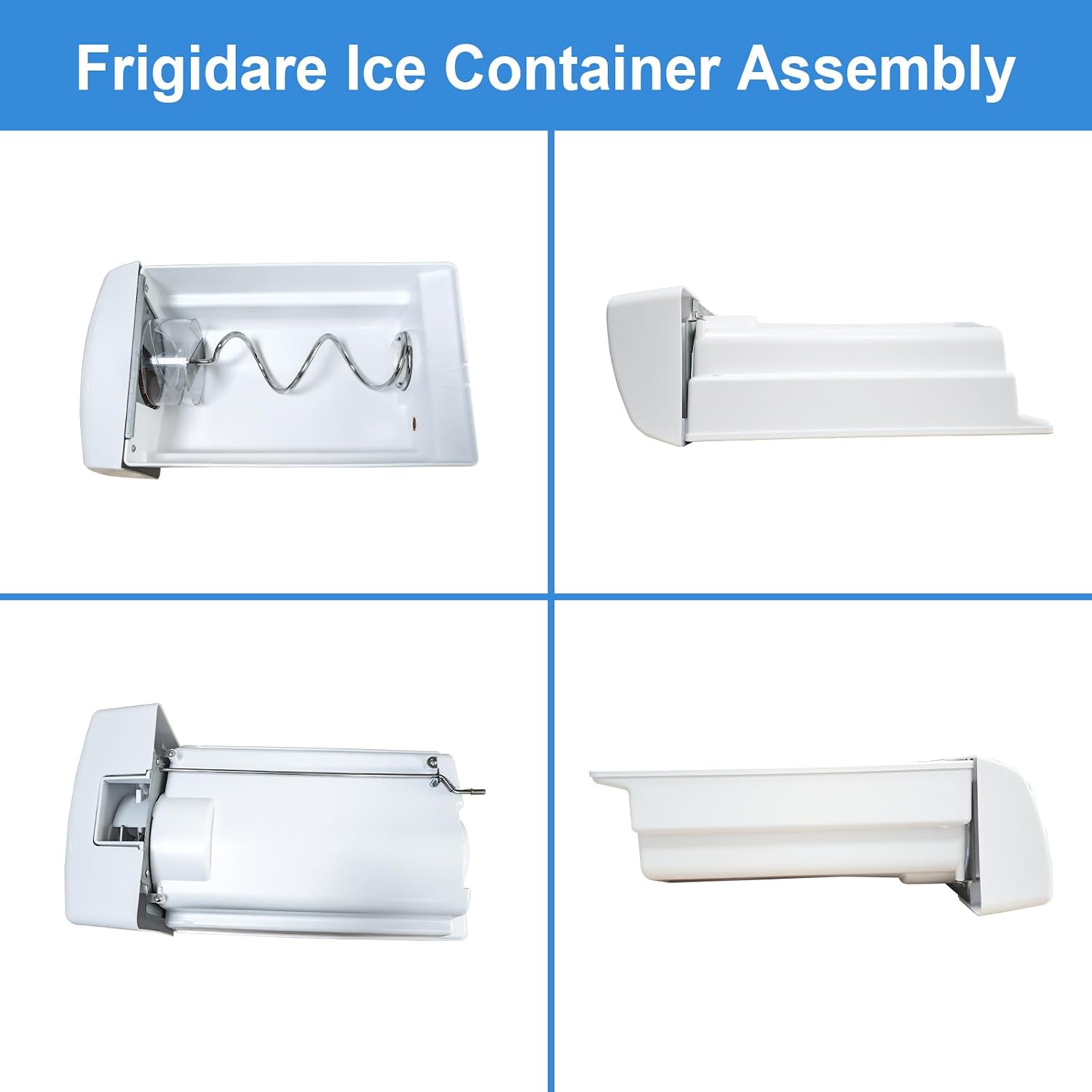 241860804 Ice Container Assembly Compatible with Frigidaire Refrigerator Ice Bucket Ice Maker Replacement Part Number 241561601, 241561603