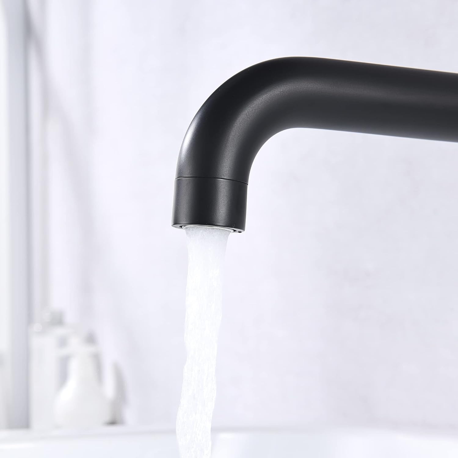 SUMERAIN Matte Black Bath Tub Faucet Set Wall Mount Bathtub Filler Two Handle