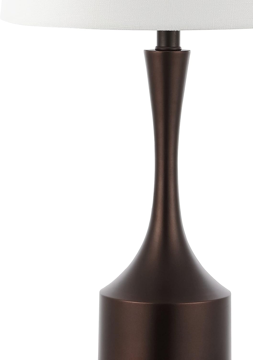 JONATHAN Y 26' Oil Rubbed Bronze Table Lamp Set of 2 with USB Charging Port, French Country Bedside Lamps for Living Room Bedroom Decor, White Linen Shade, LED Bulbs Included (JYL4045C-SET2)