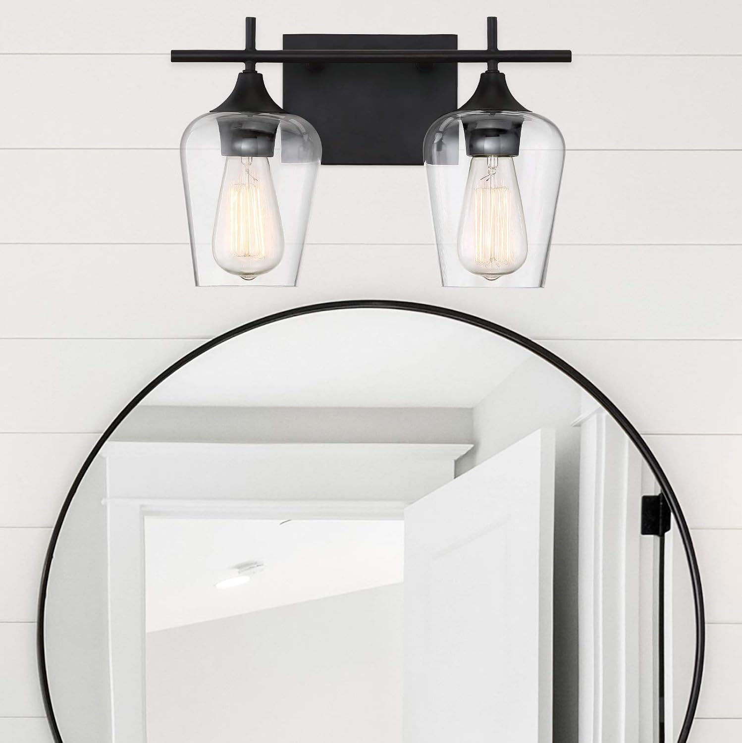 Savoy Essentials 8-4030-2-322 Octave Bohemian Clear Glass Bathroom Vanity Wall Light, 2-Light 120 Total Watts, 10' H x 14' W, Warm Brass
