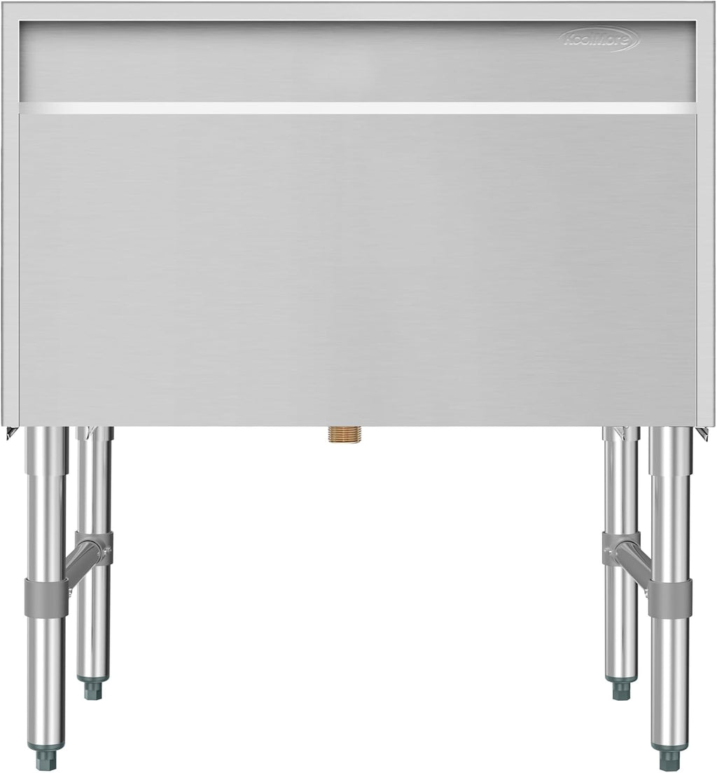 KoolMore 30 Inch Commercial Stainless Steel Underbar Ice Bin with Siding Lid, NSF Certified (KM-UIB-1830)