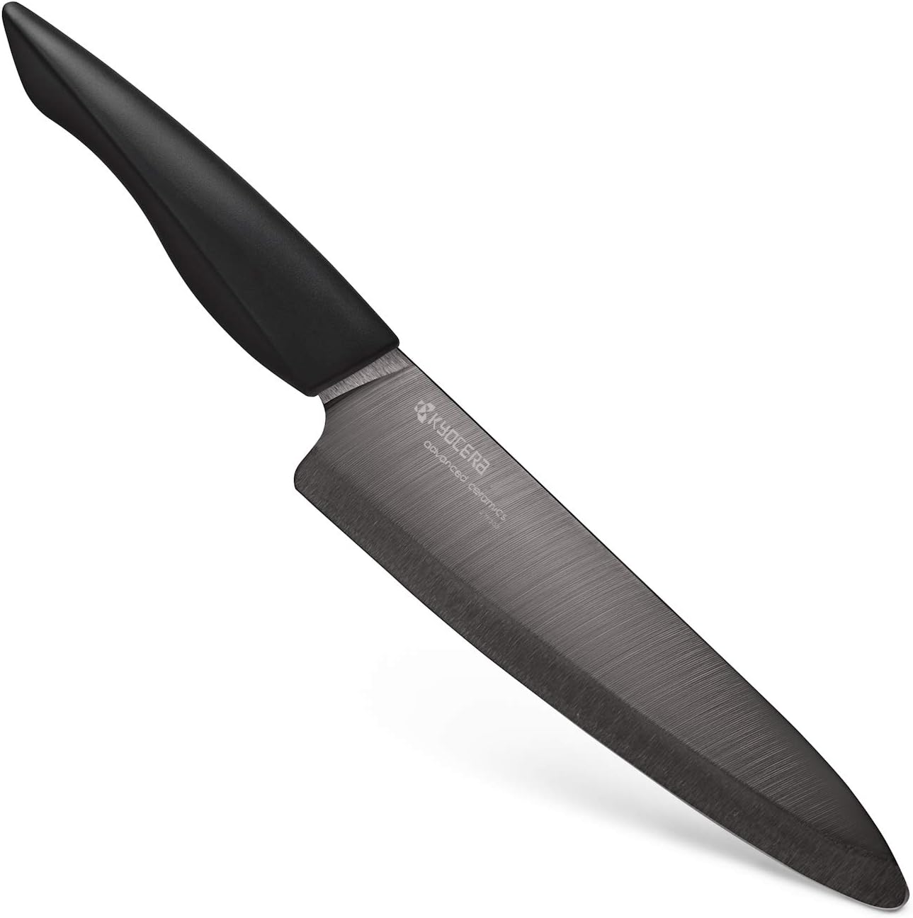 Kyocera 5 piece Ceramic Knife Block Set, Black Patented Blade Sizes: 7', 5.5', 5', 4.5', Stainless