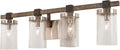 Minka Lavery 4634-106 Bridlewood Vanity Bath Light, 4-Light, 240 Total Watts, 31-in H x 8.75-in W, Stone Grey w/Brushed Nickel