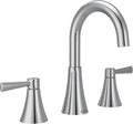 Moen 84023 Ronan Two-Handle Widespread Bathroom Sink Faucet, Valve Included, Chrome, Modern 3-Hole Faucet with Push-Down Drain Assembly