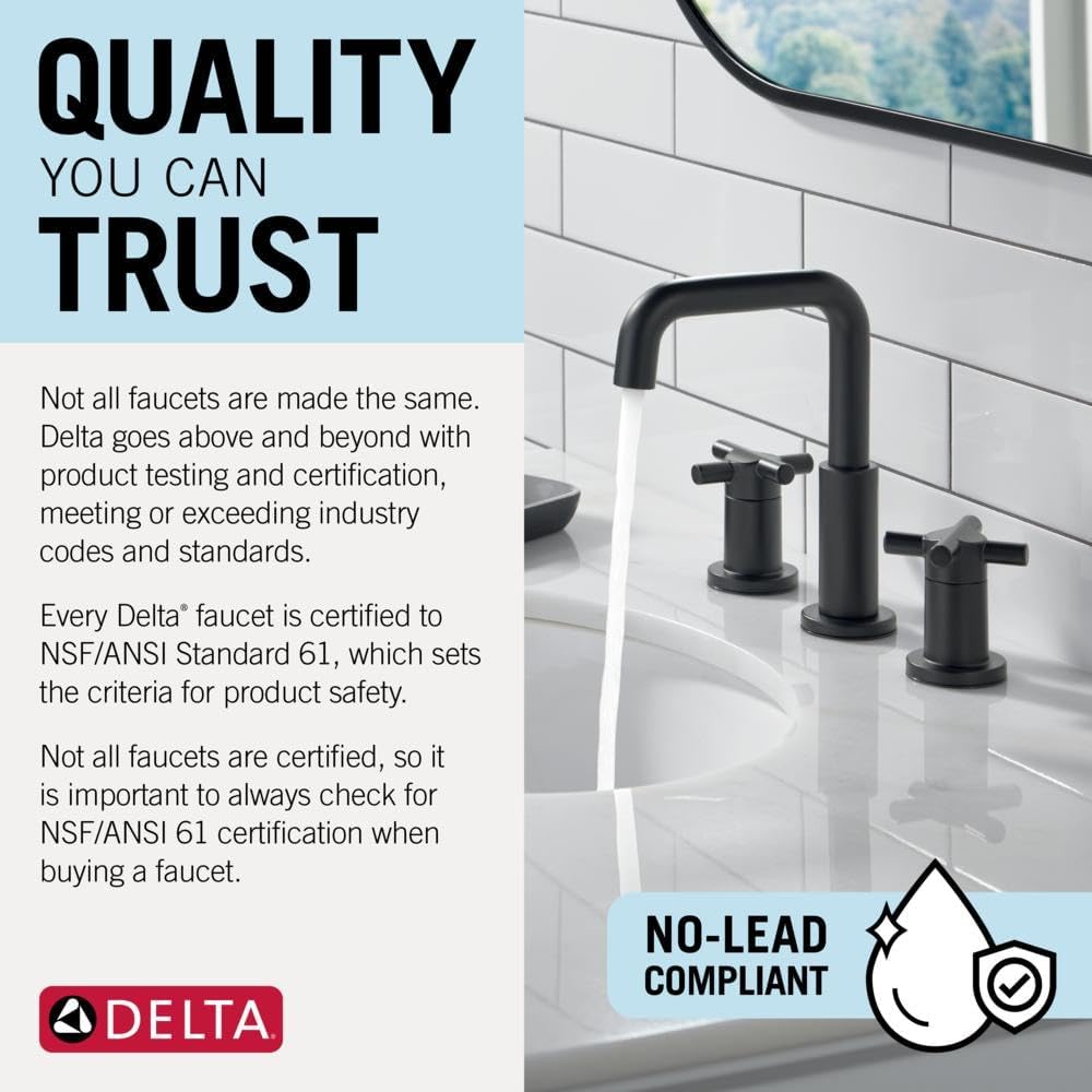 Delta Albion Brushed Nickel Bathroom Faucet 1 Hole, Single Hole Bathroom Sink Faucet for Vanity, Metal Push-Pop Drain Assembly, SpotShield Brushed Nickel 15855LF-SP