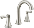 Delta Faucet Esato Widespread Bathroom Faucet Brushed Nickel, Bathroom Faucet 3 Hole, Bathroom Sink Faucet, Drain Assembly, SpotShield Brushed Nickel 35897LF-SP