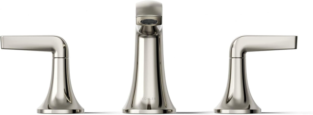 Kohler K-22020-4-SN Kohler K-22020-4 Tempered 1.2 GPM Widespread Bathroom Faucet with UltraGlide and Pop-Up Drain Assembly