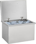 Drop in Ice Chest, Outdoor Kitchen Ice Bar Stainless Steel Ice Cooler, Commercial Ice Bin with Hinged Cover, Ice Bucket, for Cold Wine Beer
