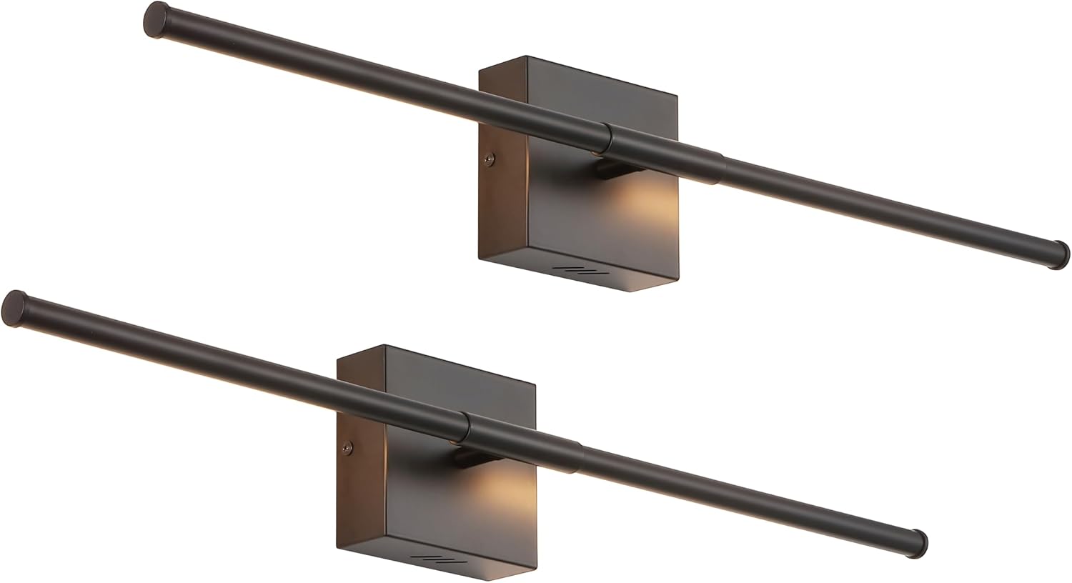 JONATHAN Y 28' Black Modern Dimmable Integrated LED Wall Sconce, Metal Vanity Light for Bathroom Mirror Bedroom Hallway, Sleek Hardwired Wall Lamp Fixture, 3000K (JYL7022C-SET2)