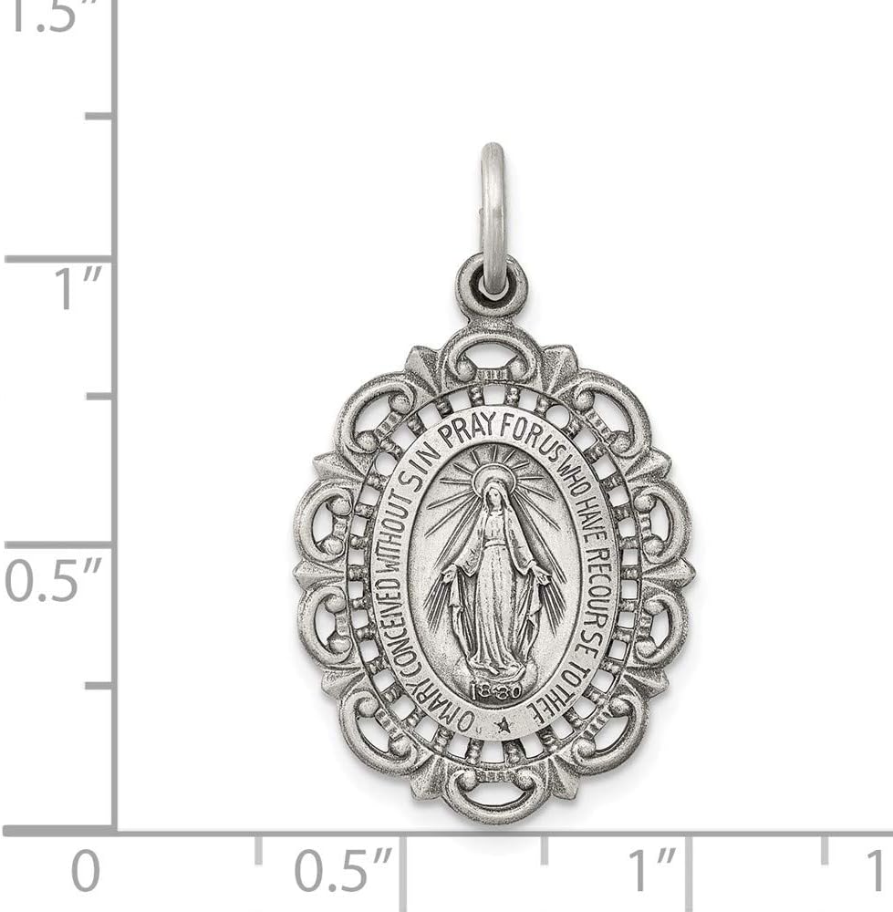 Sterling Silver Antiqued Miraculous Medal