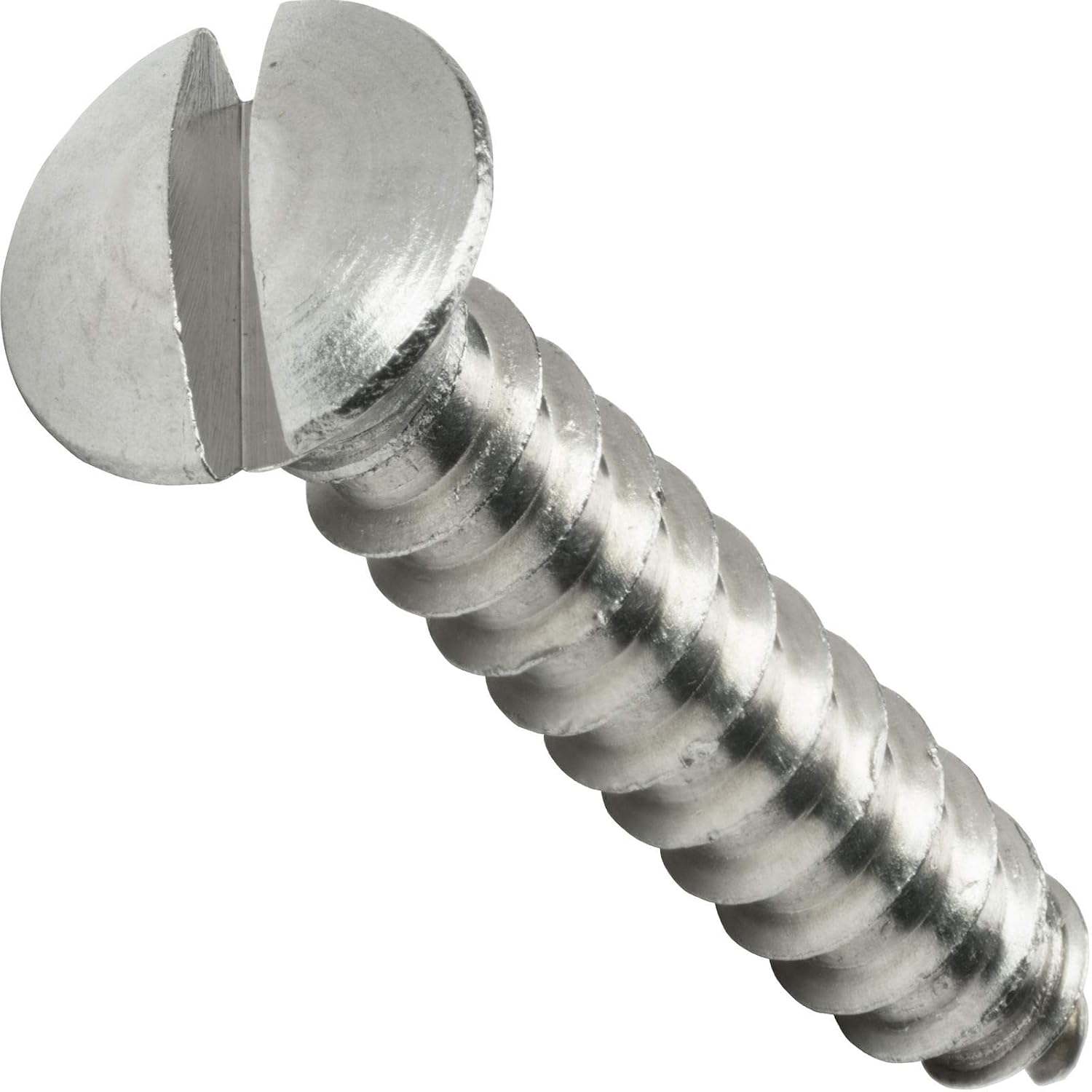 #4 x 1' - Oval Head Sheet Metal Screws Stainless Steel Slotted Drive 2500 Pcs self Tapping Screws Metal B2B
