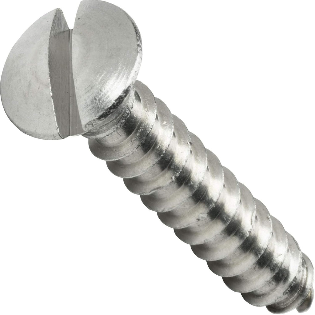 #12 x 2-1/2' - Oval Head Sheet Metal Screws Stainless Steel Slotted Drive 500 Pcs self Tapping Screws Metal B2B