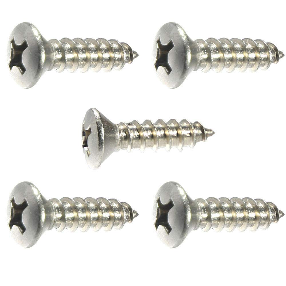 Phillips Oval Head Sheet Metal Screw 316 Stainless Steel #8 x 2-1/2' 250 Pcs self Tapping Screws Metal B2B