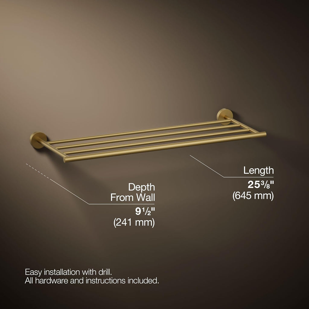 Kohler K27294-2MB Elate 25-3/8' Metal Towel Rack Vibrant Brushed Moderne Brass
