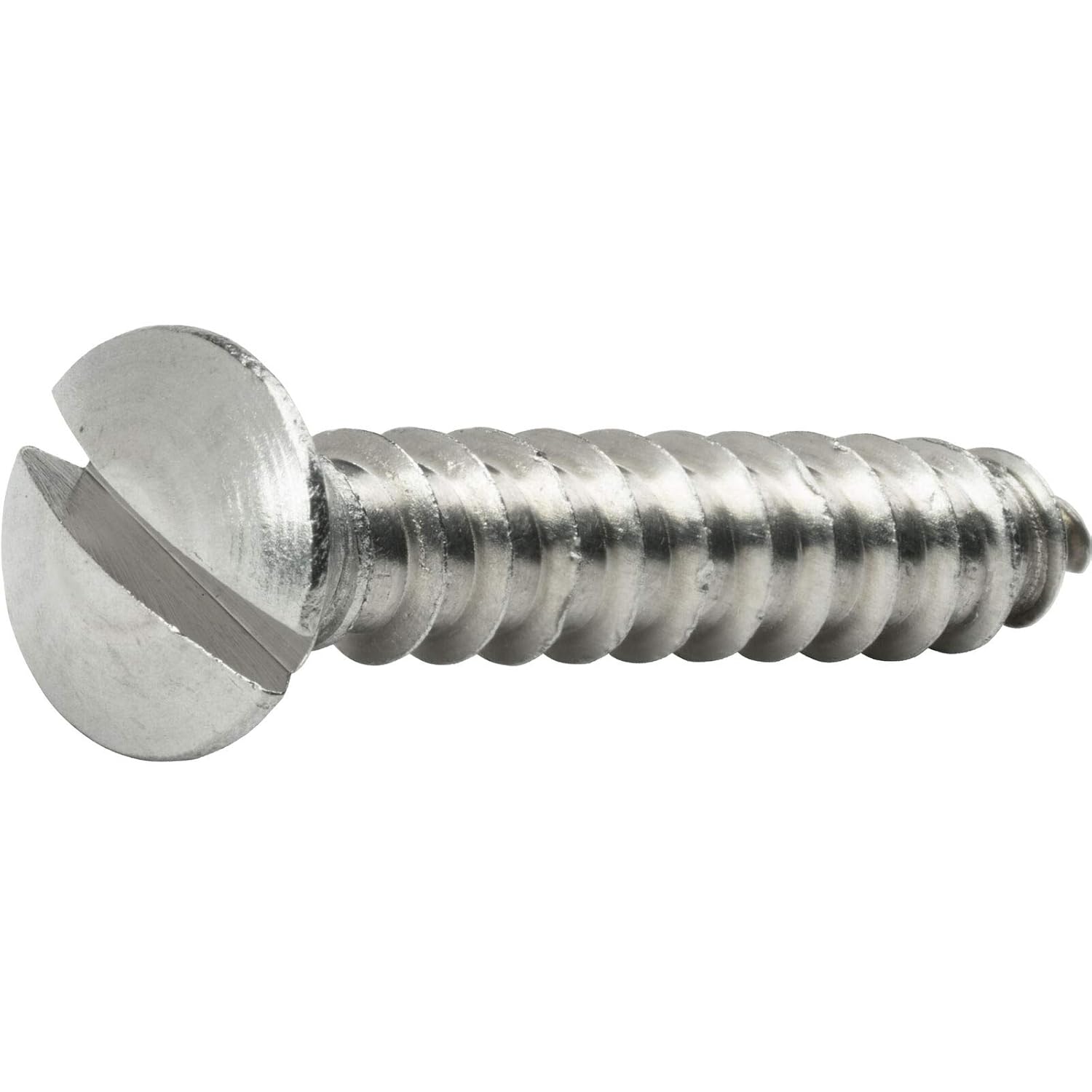 #14 x 1' - Oval Head Sheet Metal Screws Stainless Steel Slotted Drive 500 Pcs self Tapping Screws Metal B2B