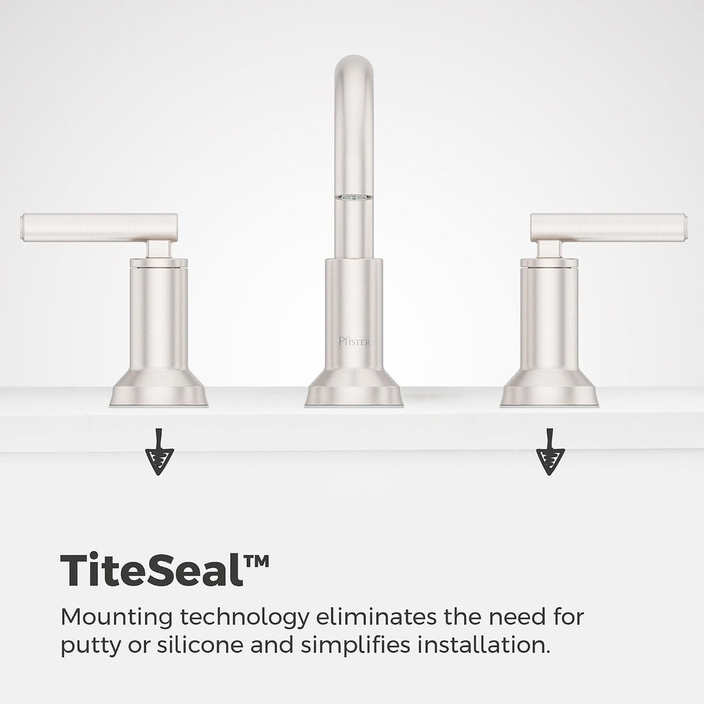 Pfister Capistrano Bathroom Sink Faucet, 8-Inch Widespread, 2-Handle, 3-Hole, NSF Certified, Spot Defense Brushed Nickel Finish, LF049CSOGS | (Pack of 3)