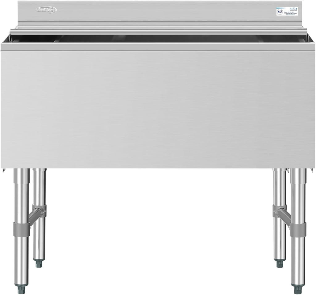 KoolMore 36 Inch Commercial Stainless Steel Underbar Ice Bin with Siding Lid, NSF Certified (KM-UIB-1836)