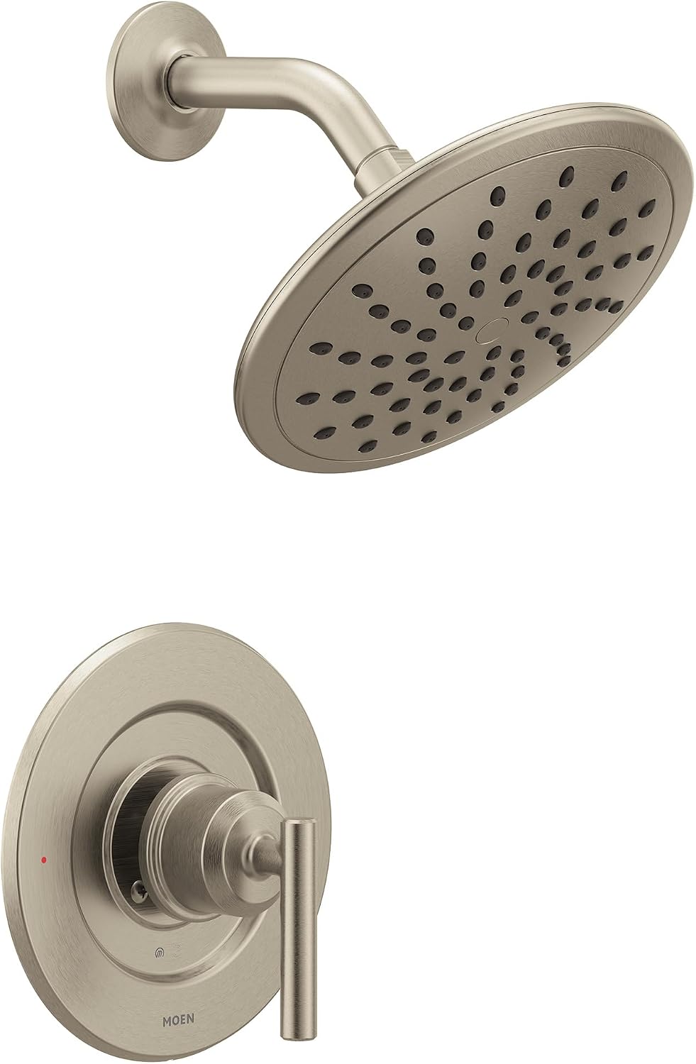 Moen Gibson Brushed Nickel 8-Inch Wide High Pressure Modern Rainshower Shower Head Set with Lever Handle Kit for Bathtub, Valve Required, T3002EPBN