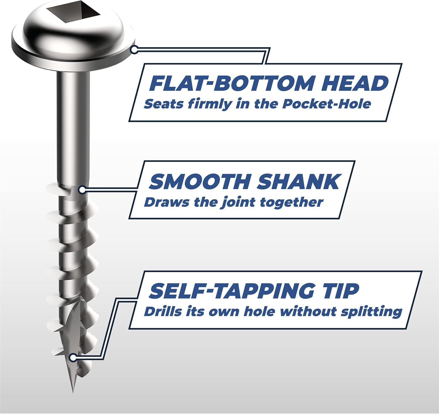 Kreg Stainless Steel Pocket Hole Screws - SML-C250S5-250 - 2-1/2-Inch - Coarse Thread - Maxi-Loc Head - Outdoor - 250 Count