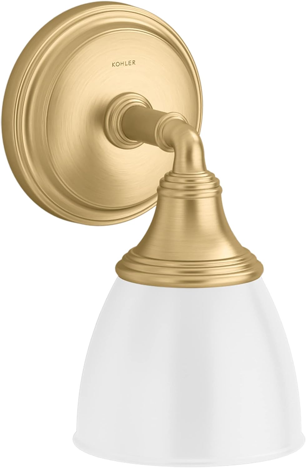 Kohler Devonshire Bathroom Vanity Light Fixture, Wall Sconce Lighting, Position Facing Up or Down, UL Listed, 1 Light, Brushed Moderne Brass