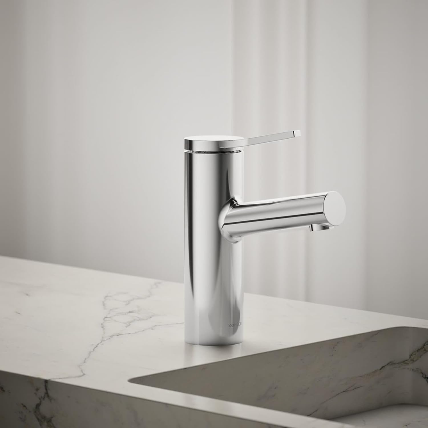 Kohler K-35048-4-BL Elate® Single-Handle Bathroom Sink Faucet, Bathroom Faucets, 1.2 GPM, Matte Black