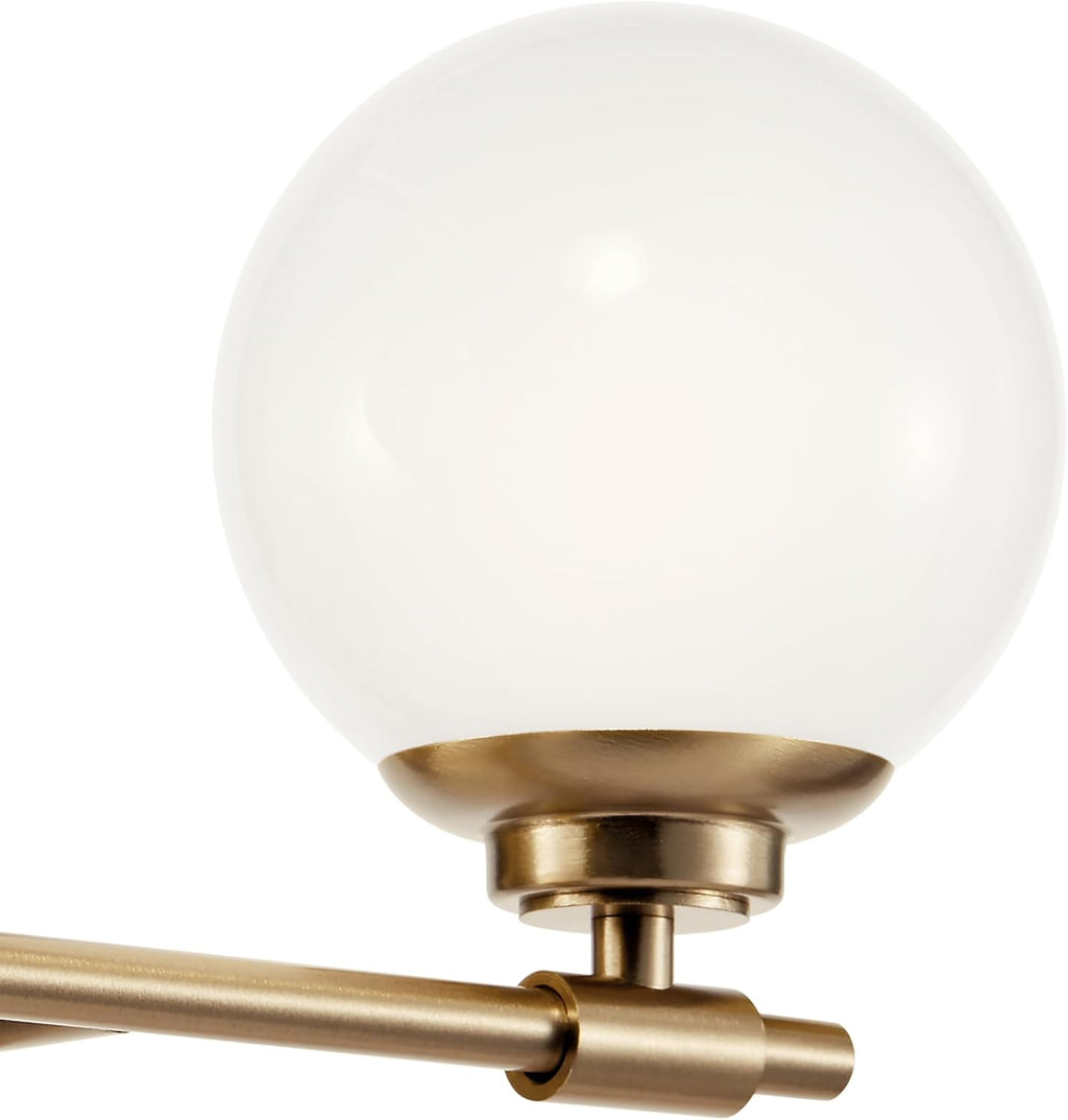 Kichler Benno 2-Light Bathroom Vanity Light Fixture, Modern Wall Mount Light with Opal Glass in Champagne Bronze for Bathroom or Powder Room (9.75' x 14.75'), 55171CPZ