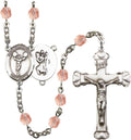 Bonyak Jewelry St. Christopher/Cheerleading Silver-Plated Rosary - Every Birth Month Color and More