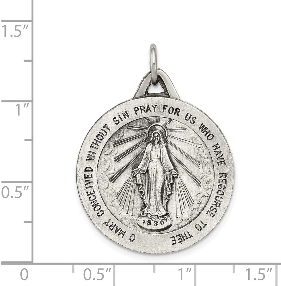 Sterling Silver Antiqued Miraculous Medal