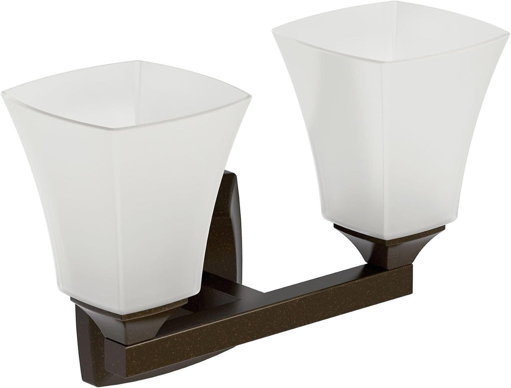 Moen YB5162ORB Voss 2-Light Dual-Mount Bath Bathroom Vanity Fixture with Frosted Glass, Oil Rubbed Bronze