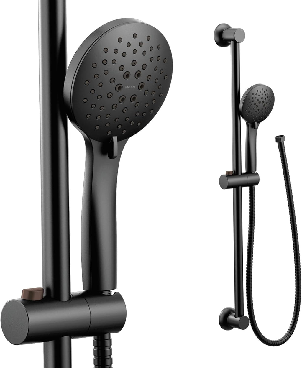 Moen Eco Performance 5 Funtion Handheld Showerhead, 30 Inch Slide Bar and 69 Inch Hose, 3558EPBL