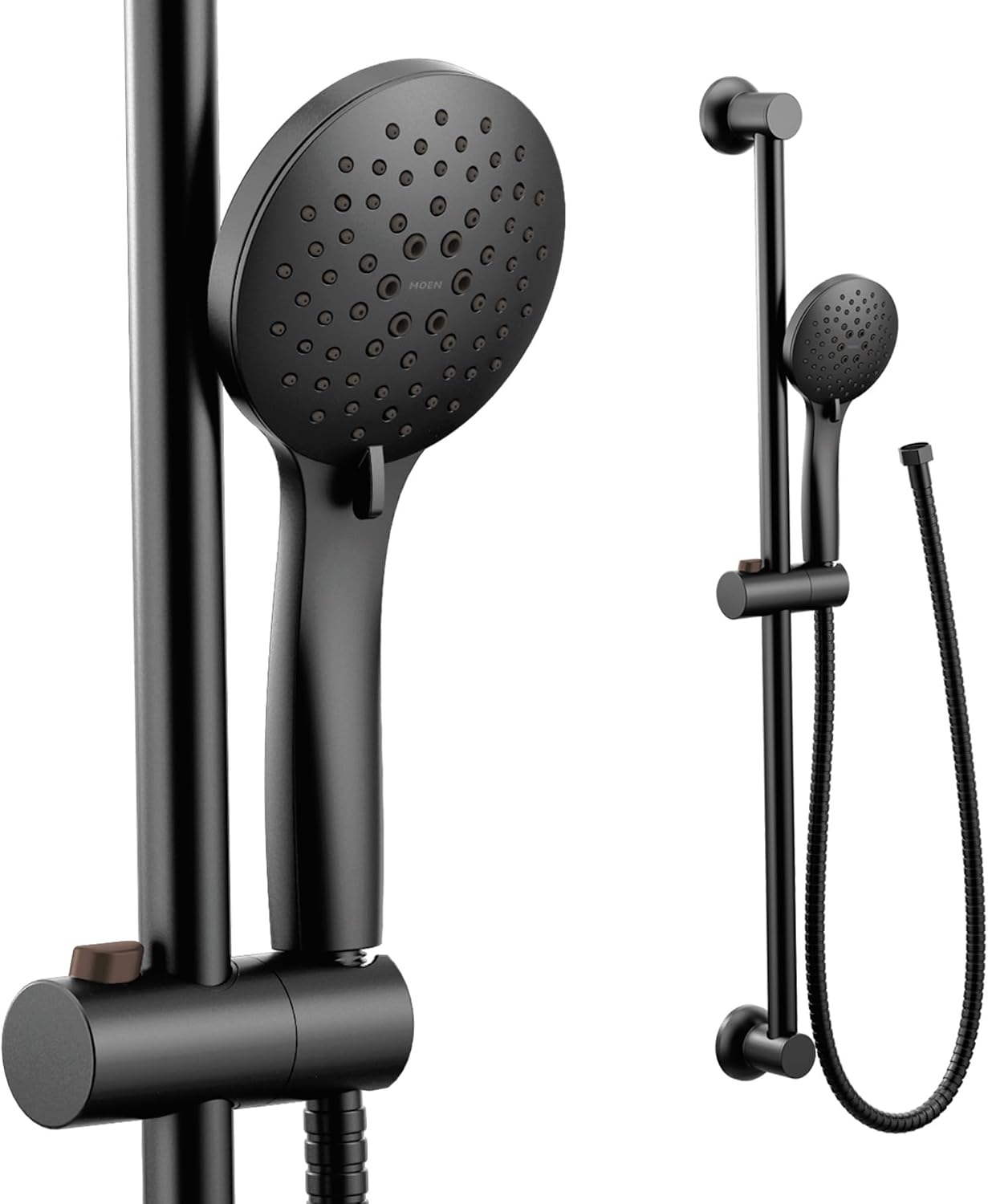 Moen Eco Performance 5 Funtion Handheld Showerhead, 30 Inch Slide Bar and 69 Inch Hose, 3558EPBL