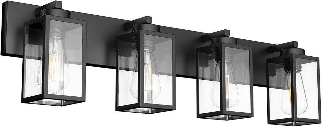 Aipsun Black Light Fixtures Bathroom Vanity Lighting Fixtures Industrial Vanity Light Farmhouse Wall Light Fixtures (Exclude Bulb)